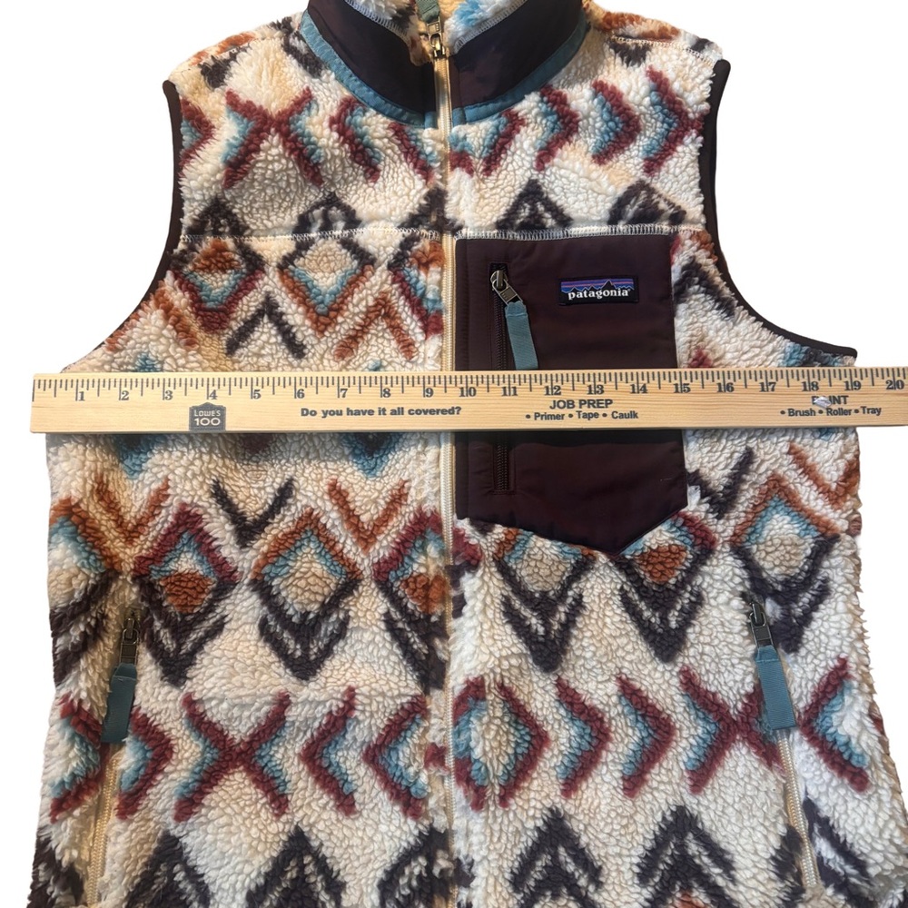 Patagonia Retro X Fleece Vest Full Zip Deep Pile Aztec Southwestern Women Medium - Picture 3 of 6
